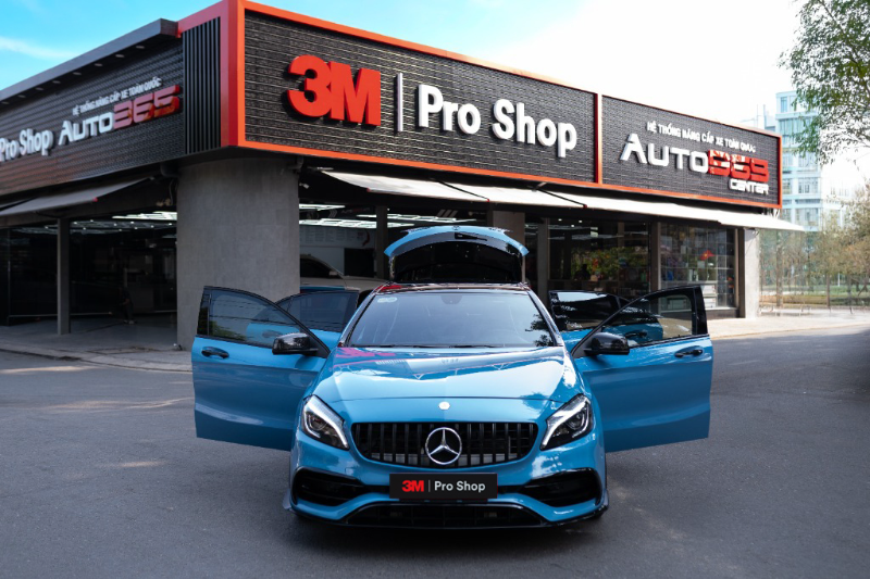 Mặt tiền xưởng Auto365 Trụ Sở Chính với biển 3M Pro Shop, TP. Hồ Chí Minh